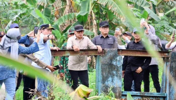 Pj Gubernur Elen Setiadi Dampingi Wamendagri Tinjau Saluran Irigasi Pertanian Di Kawasan Tanjung Lago Banyuasin