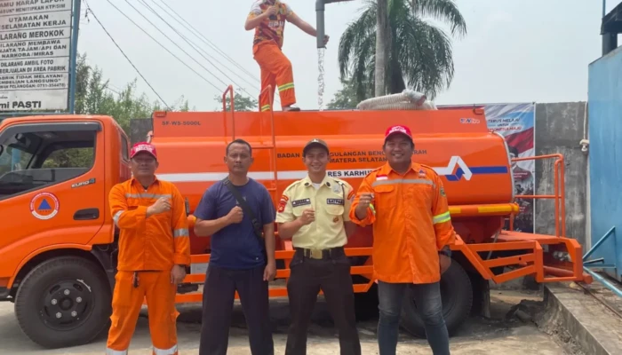 Mobil Tangki Banpres 2026 Disiagakan, Alfaone Bersama Kalaksa BPBD Sumsel Bergerak Serentak